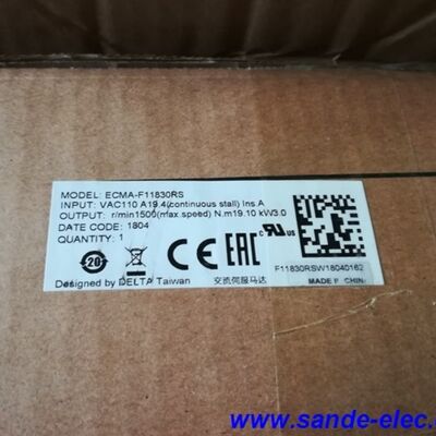 Delta ECMA-F11830RS AC เครื่องขับรถ servo 3.0kw 1500rpm 19.1Nm